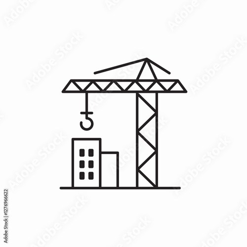 crane construction icon sign vector