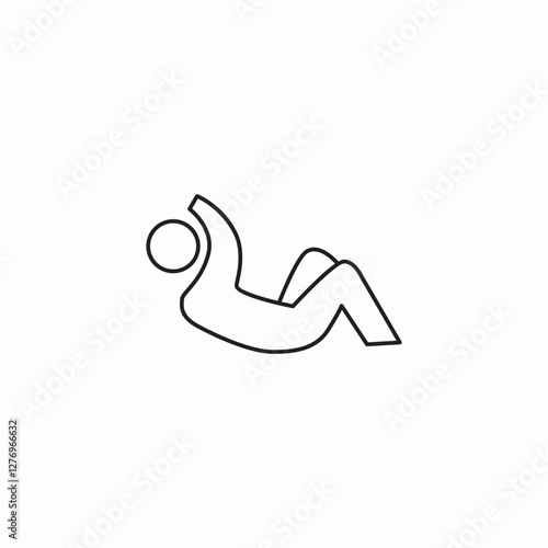 crunch abdominal exercise icon sign vector