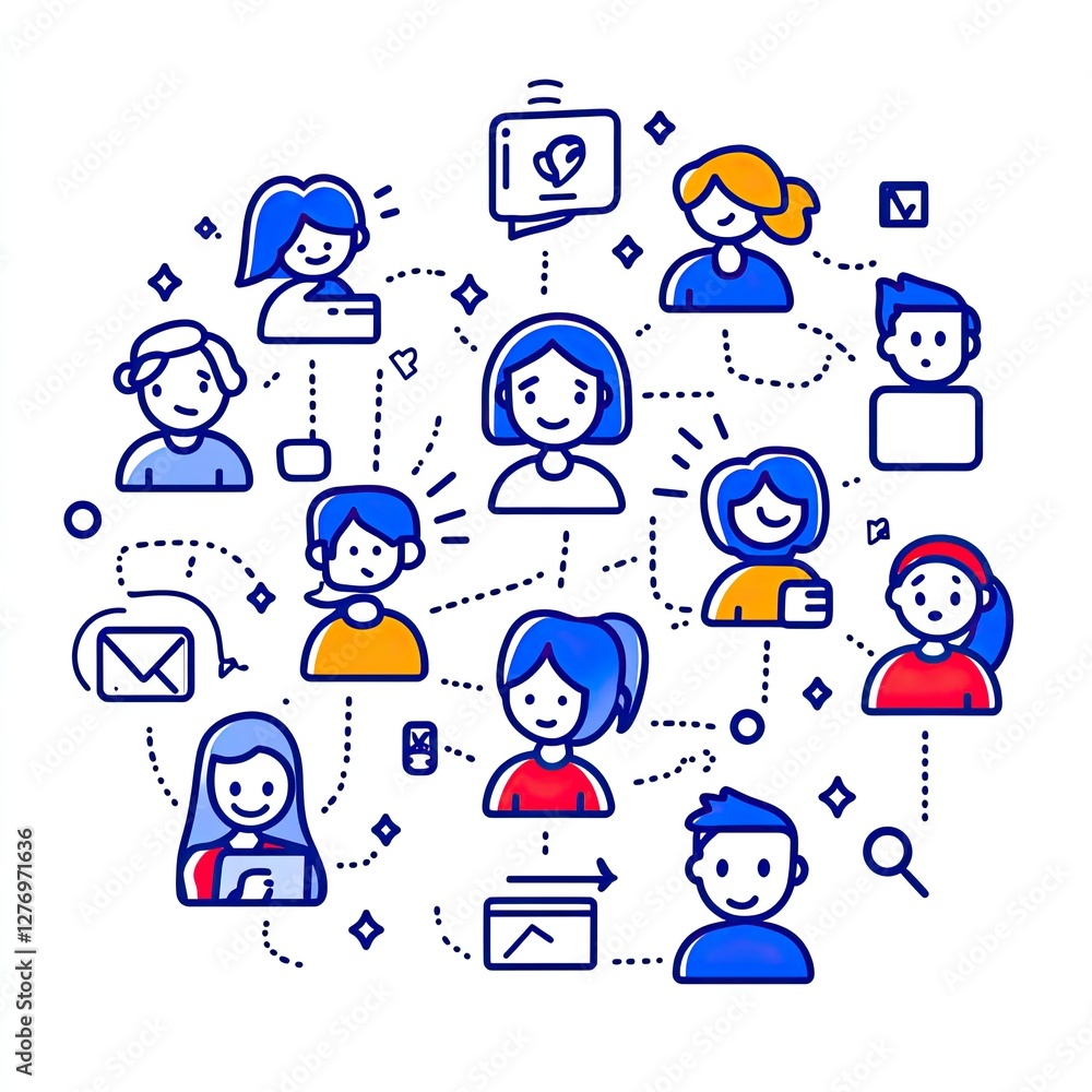 Network of people connected by lines. Communication background. Vector illustration for graphic use Network of people connected by lines. Communication background. Vector illustration for graphic use