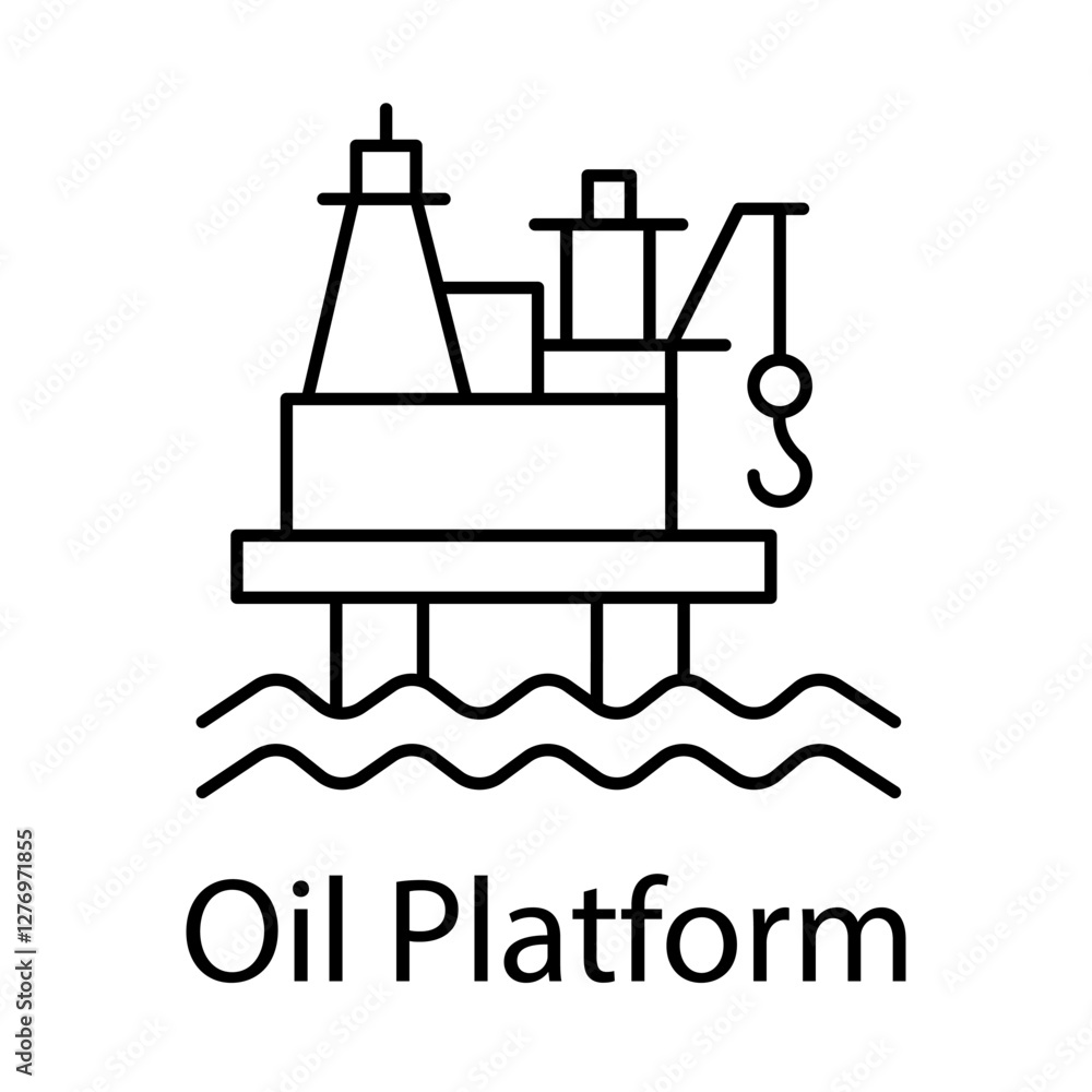 Naklejka premium Oil Platform – Offshore Structure for Oil Extraction