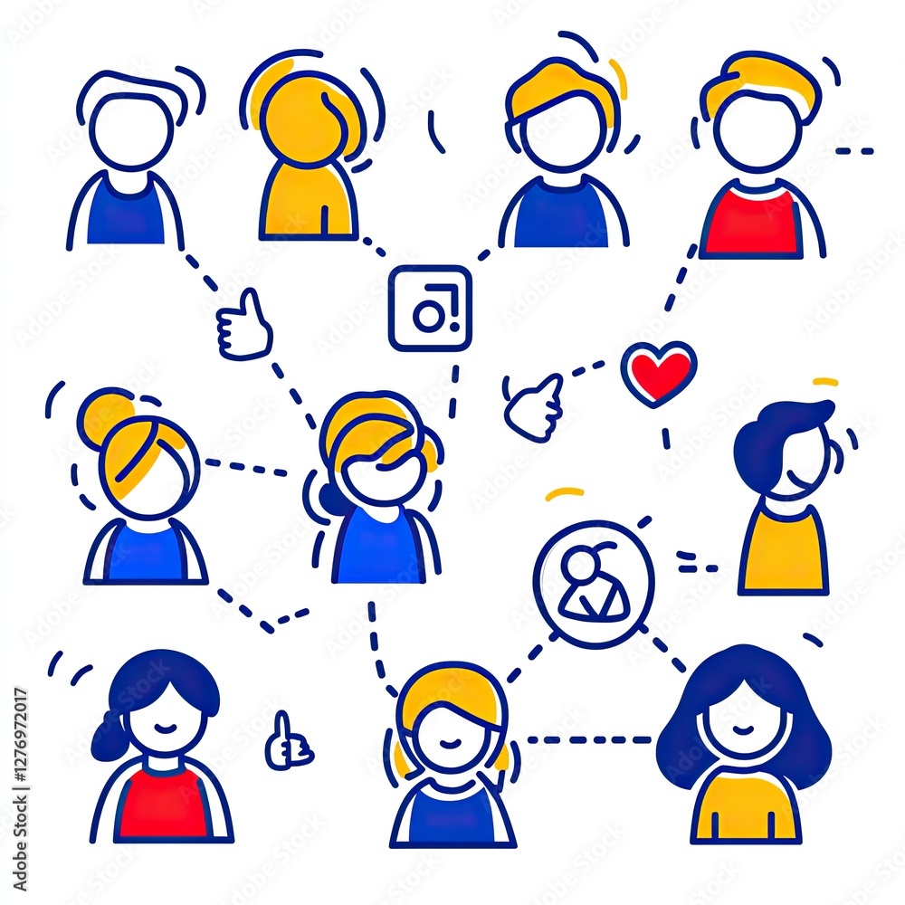 People are connected in a network, social media and global communications are possible uses People are connected in a network, social media and global communications are possible uses