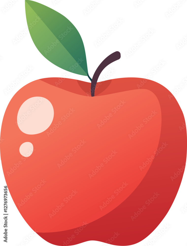 Fototapeta premium Red apple with a leaf