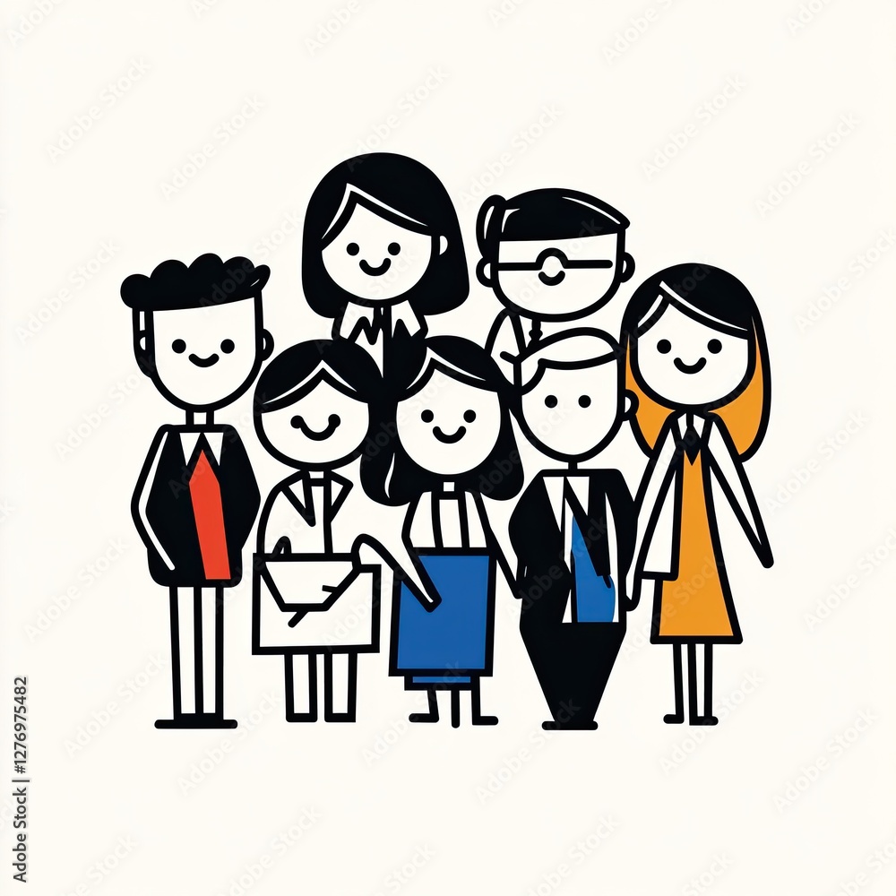 Team of diverse coworkers pose, smiling, in a clean office setting, good for corporate website Team of diverse coworkers pose, smiling, in a clean office setting, good for corporate website