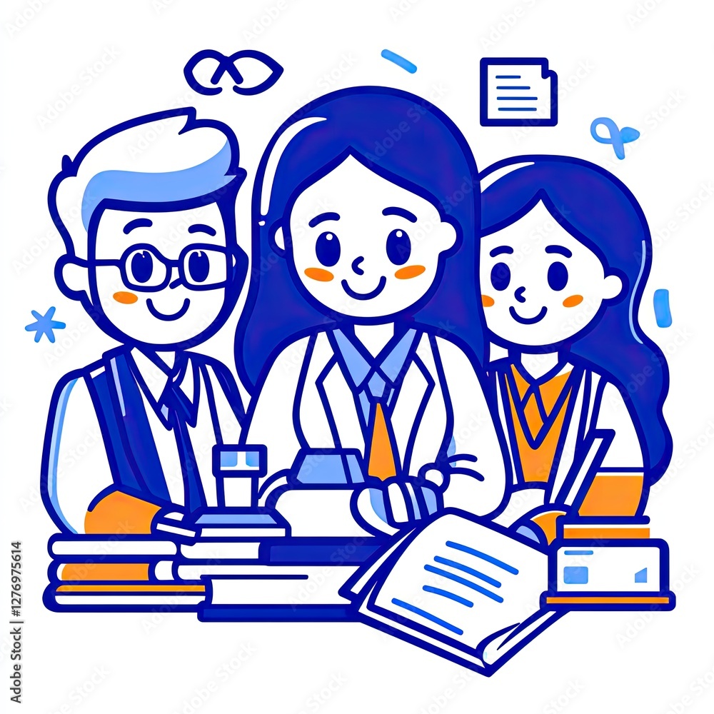 Fototapeta premium Team of professionals, working together on documents at the office. Use in business presentation