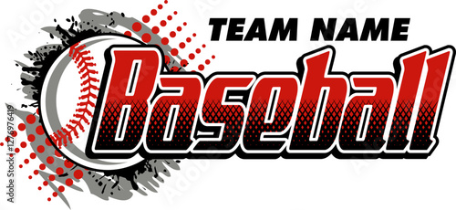 baseball team design with ball for school, college or league sports