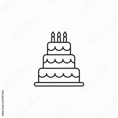 large birthday cake icon sign vector