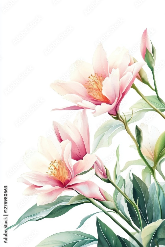 Fototapeta premium Beautiful background template made of Spring flowers.