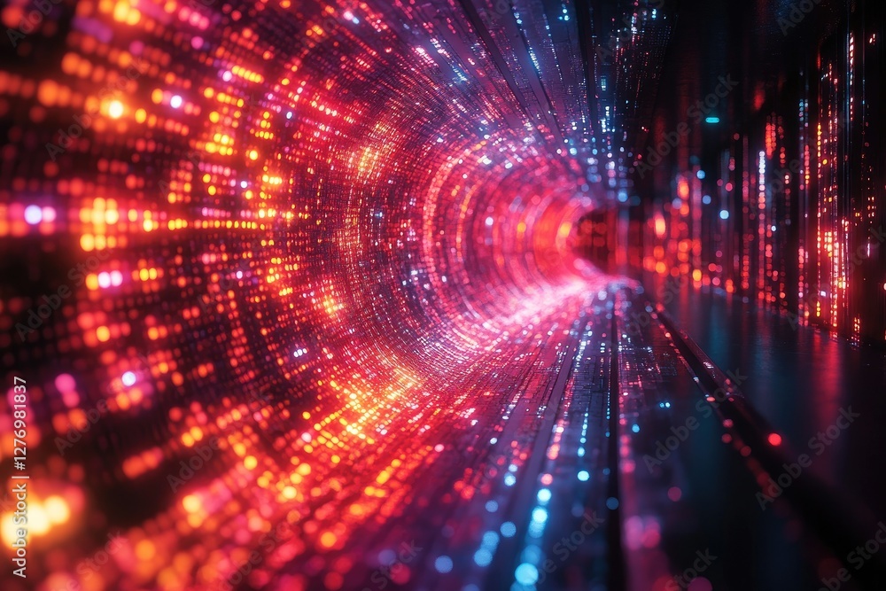 Digital Tunnel: Lights, Data, Speed, Futuristic, Abstract, Neon, Glowing, Colorful, Vivid Digital Tunnel: Lights, Data, Speed, Futuristic, Abstract, Neon, Glowing, Colorful, Vivid