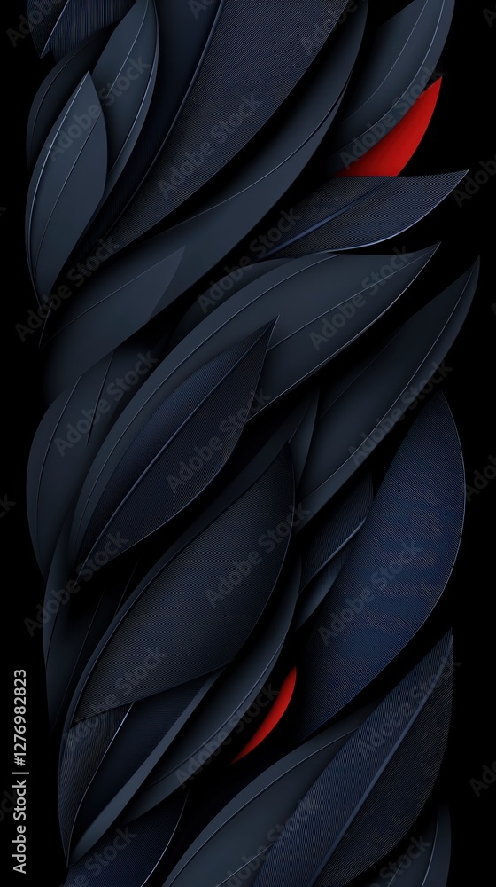 Obraz premium Abstract background pattern of black and red leaves. Design element for covers, banners