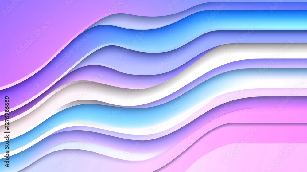 Obraz premium Abstract curved layers in gradient colors, design element. Backdrop for presentations or designs