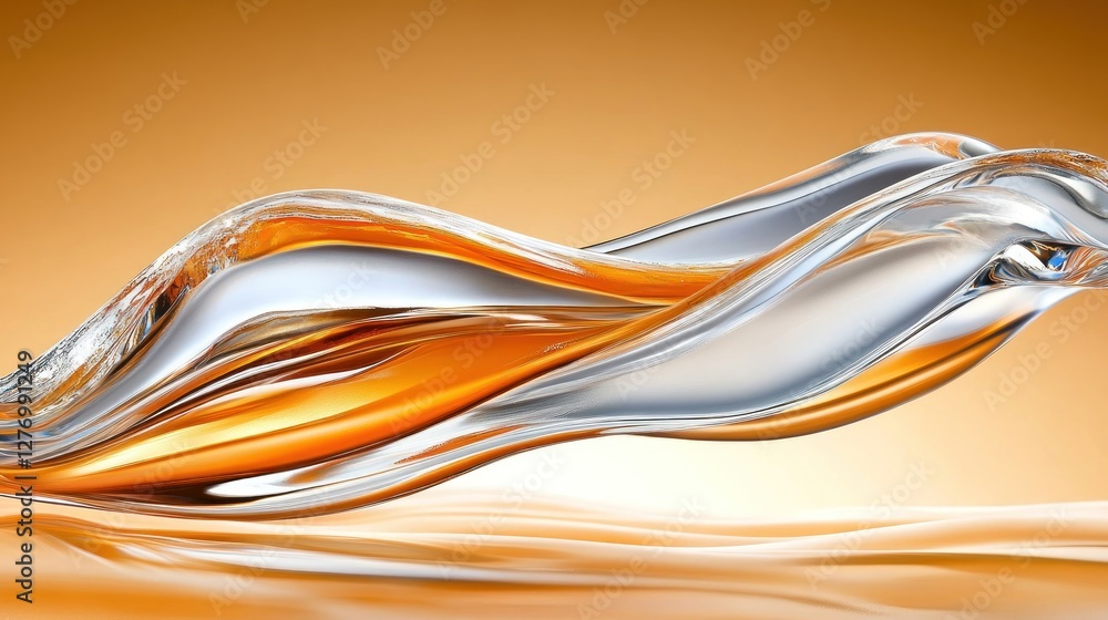 Abstract Liquid flow on a gradient background. For product display, cosmetic or design concept Abstract Liquid flow on a gradient background. For product display, cosmetic or design concept