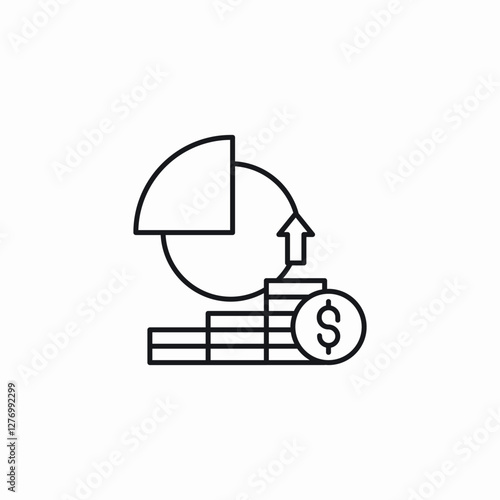 money ascending icon sign vector