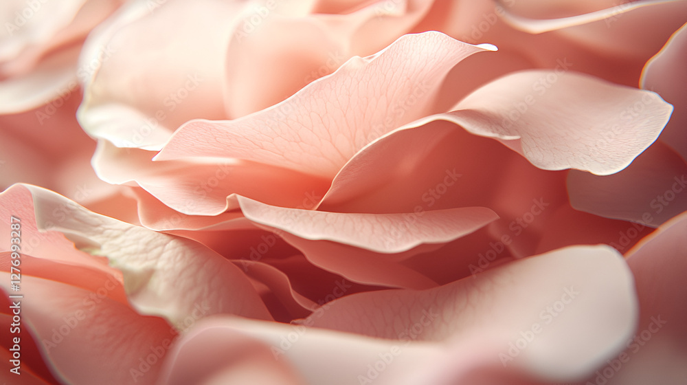 Abstract closeup of delicate, soft peach and cream flower petals creates a soothing, romantic aesthetic. Abstract closeup of delicate, soft peach and cream flower petals creates a soothing, romantic aesthetic.