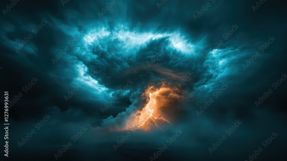This striking image depicts an intense lightning show illuminating dark waters, capturing the breathtaking beauty and dynamic energy of a powerful thunderstorm at sea. This striking image depicts an intense lightning show illuminating dark waters, capturing the breathtaking beauty and dynamic energy of a powerful thunderstorm at sea.