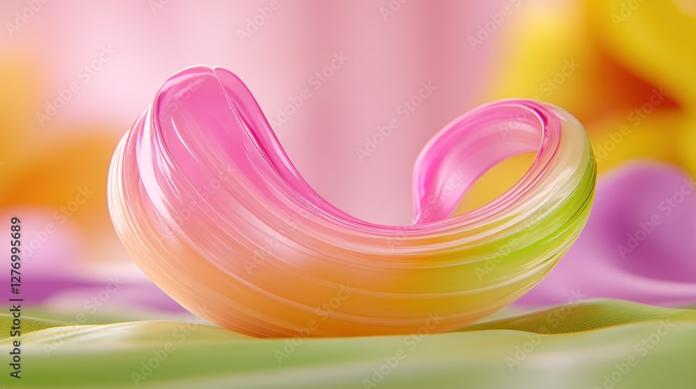 Abstract swirl in pink and yellow gradient over a green surface for creative background and design use Abstract swirl in pink and yellow gradient over a green surface for creative background and design use