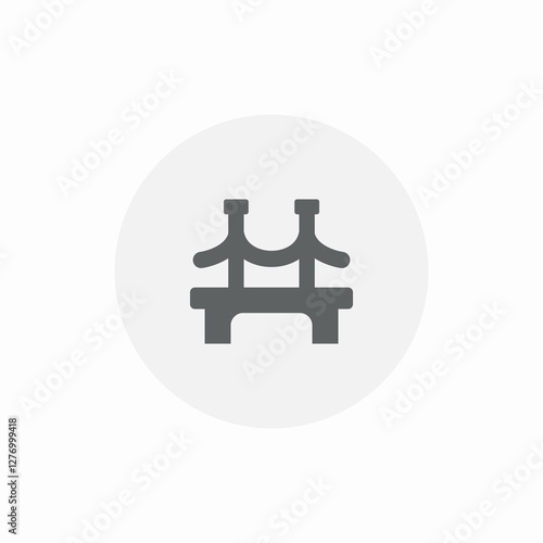 bridge river icon sign vector