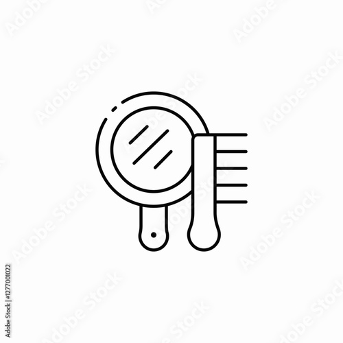 comb mirror icon sign vector