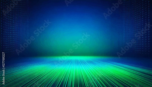 abstract blue background with lines   Blue green gradient studio room