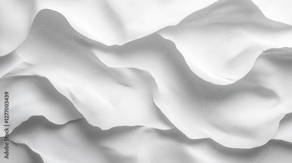 Obraz premium Abstract white textured waves with soft light and shadow patterns