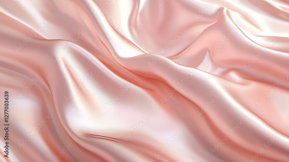 Obraz premium Elegant waves of light pink fabric create a luxurious and soft background. Perfect for texture.