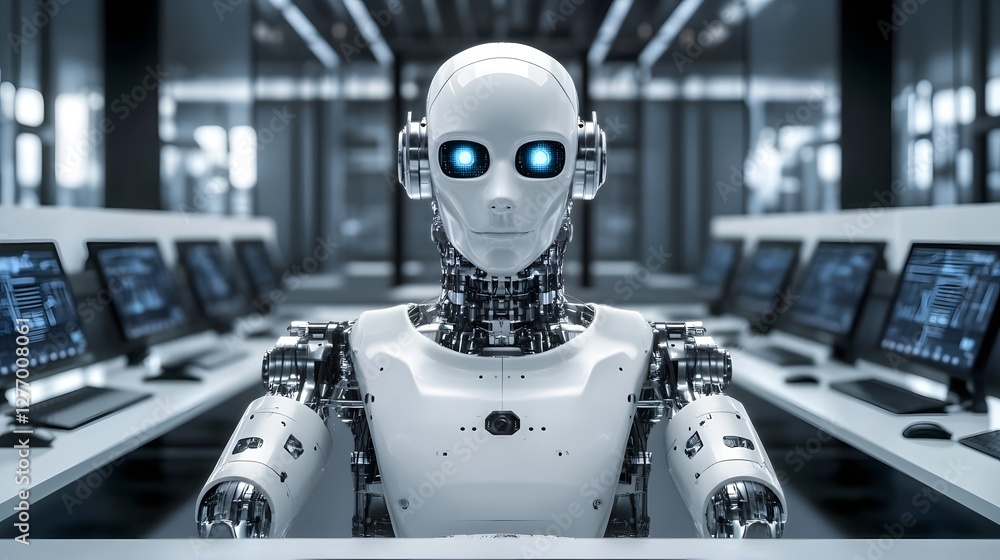AI Robot in Control Room AI Robot in Control Room