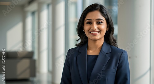 beautiful smile woman wearing a business suit, standing in the office, sunshine, with a little bit of blurred background with copy space Free Download beautiful smile woman wearing a business suit, standing in the office, sunshine, with a little bit of blurred background with copy space - GFXLoad