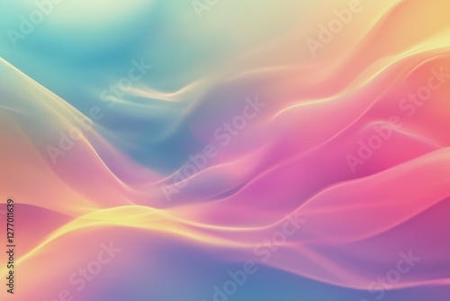 Flowing Fabric Waves in Pastel Colors Creating a Soft and Calming Atmosphere ...