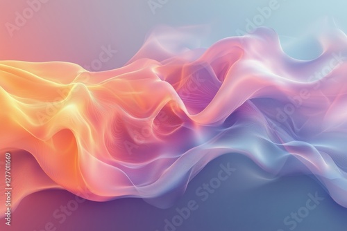 Colorful Abstract Waves Blend Together in Soft Gradients for a Mesmerizing Vi...