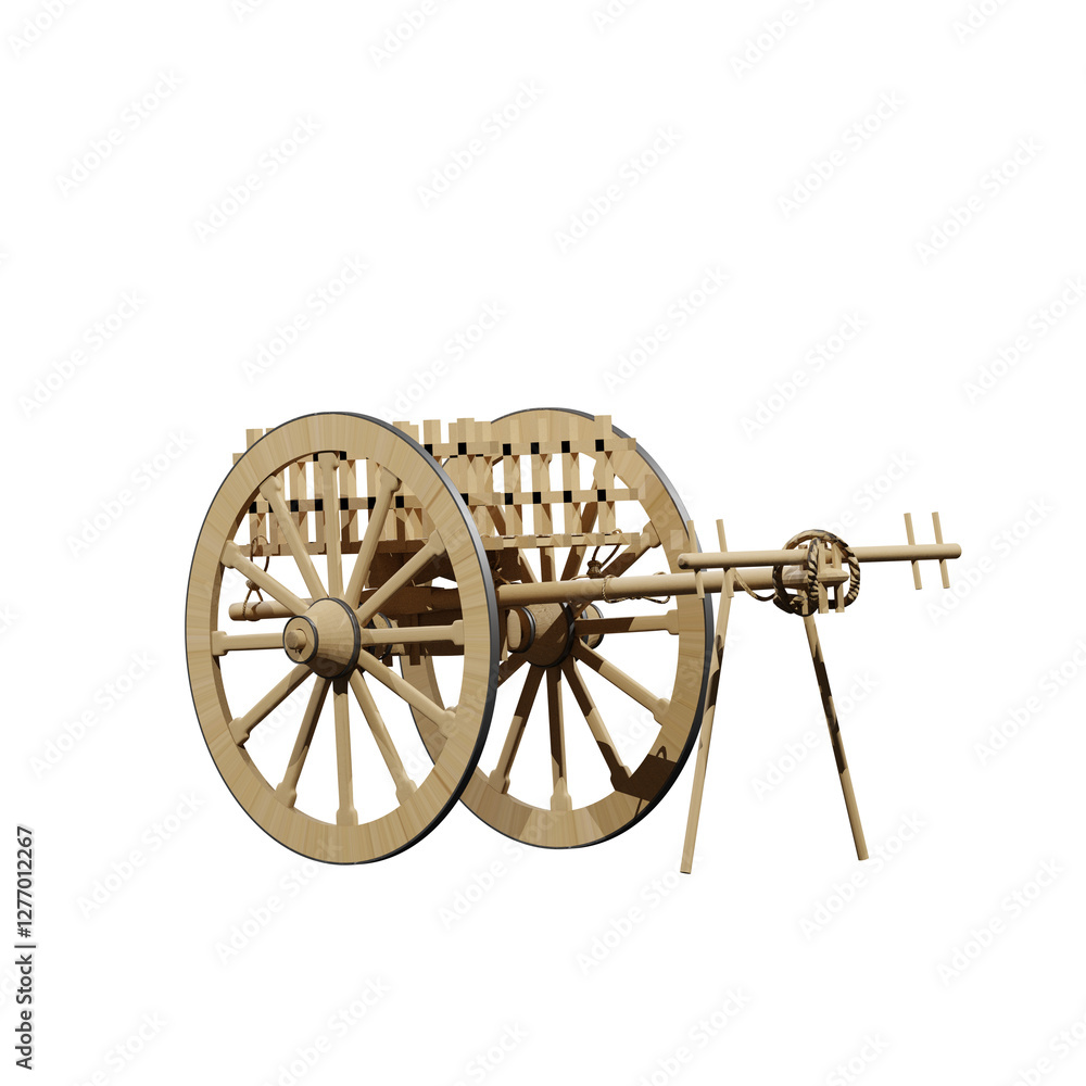 Fototapeta premium Myanmar's old wooden cart