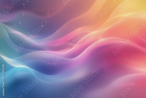 Colorful Abstract Waves Blend Together in Soft Gradients for a Mesmerizing Vi...