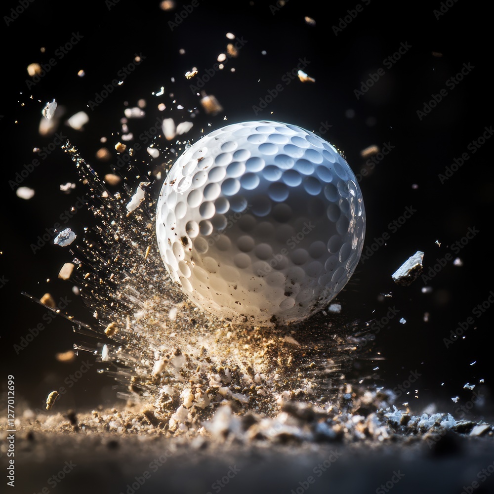 Closeup view of golf ball