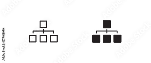 Org Hierarchy, organization chart icon, Project team. Project management, Team structure, Corporate hierarchy, sitemap Data visualization icons button, vector, sign, symbol, logo, illustration