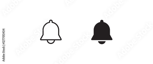 Message notification bell incoming inbox message, ringing, Alarm, service, handbell Firefighter call icons button, vector, sign, symbol, logo, illustration, editable stroke and flat design isolated