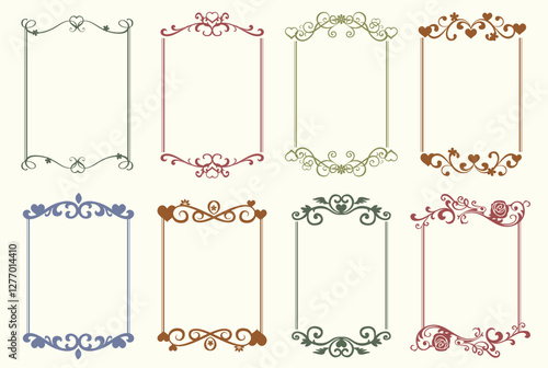 Elegant Collection of Vintage Frames. Design element for brochure or book cover. Vector illustration collection isolated on background..eps