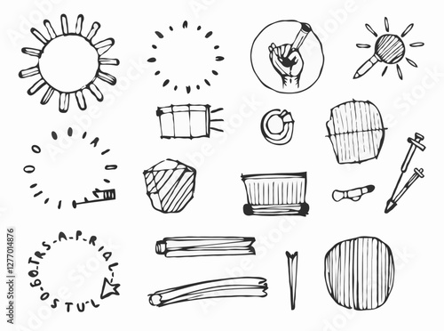 Sketchy Doodle Elements for Creative Projects