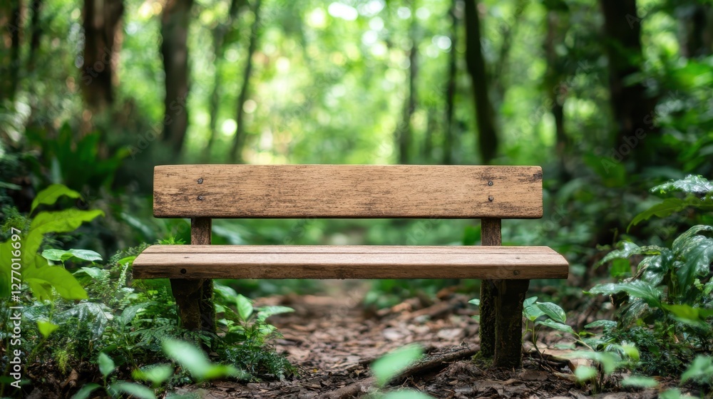 A simple wooden bench placed within a lush forest, inviting visitors to pause and enjoy the calming atmosphere created by the surrounding greenery and light. A simple wooden bench placed within a lush forest, inviting visitors to pause and enjoy the calming atmosphere created by the surrounding greenery and light.