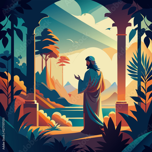 Jesus Christ praying in the garden