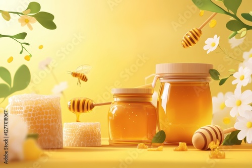 Create stunning graphic layouts for farm-themed advertising focused on honey products photo