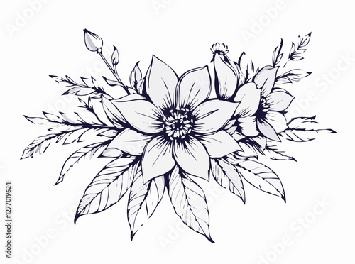 Sketchy Floral Vector Artwork