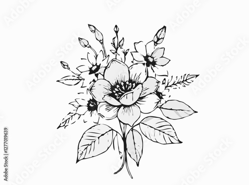 Sketchy Floral Vector Artwork