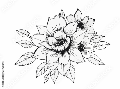 Sketchy Floral Vector Artwork