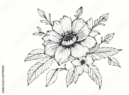 Sketchy Floral Vector Artwork