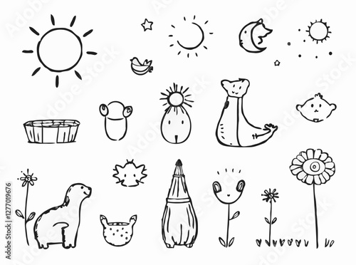 Sketchy Floral Vector Artwork