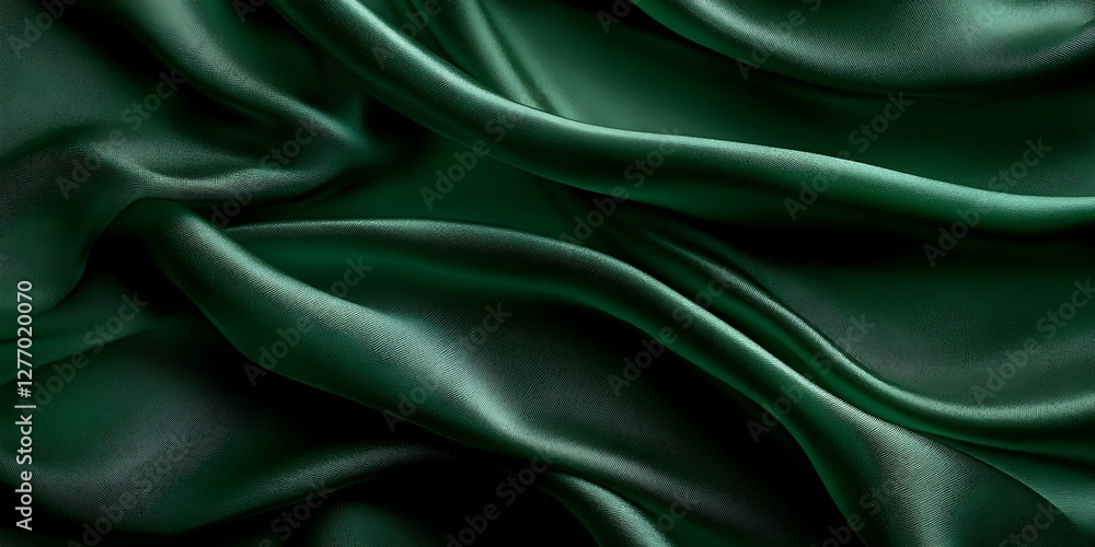 Obraz premium Deep Green Silk Fabric Texture