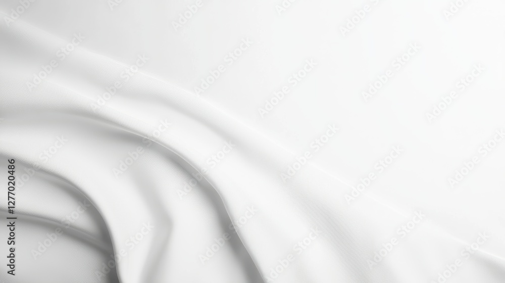 Fototapeta premium Abstract White Fabric Wave Texture Background in Smooth Elegant Style Neutral Backdrop Design