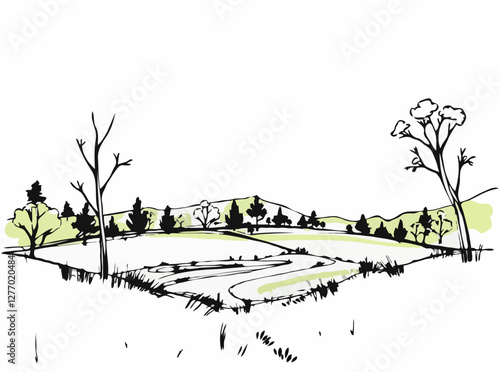 Sketchy Nature Vector Background