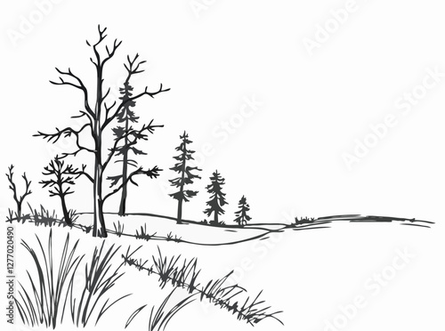 Sketchy Nature Vector Background