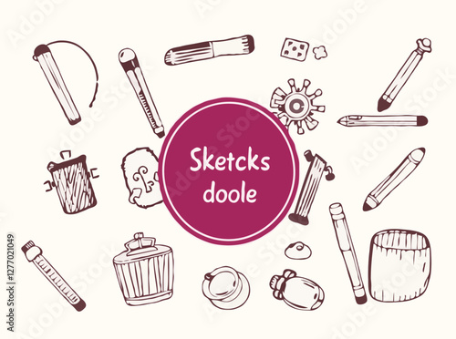Sketchy Doodle Elements Vector Set