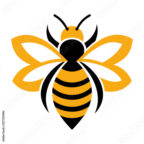 bee on white background vector art illustration