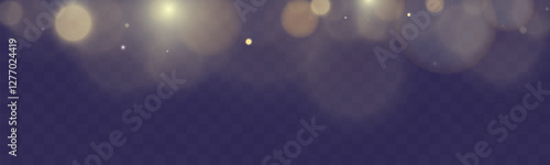 Bokeh background with soft golden light orbs on a transparent grid, ideal for overlays and graphic design projects.	
